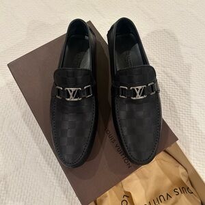 Louis Vuitton Men’s Black Leather Loafers Size 9.5, Like New